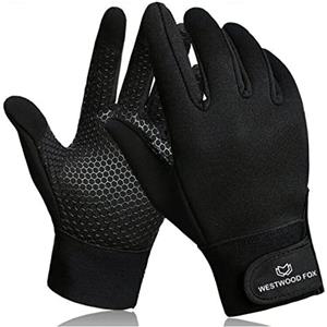 WESTWOOD FOX GEAR WFX Guanti Termici Guanti da Ciclismo Invernali Thinsulate TouchScreen Leggermente Impermeabili Antiscivolo Antivento Guanti da Uomo Regali per Uomo Donna (Nero, S)