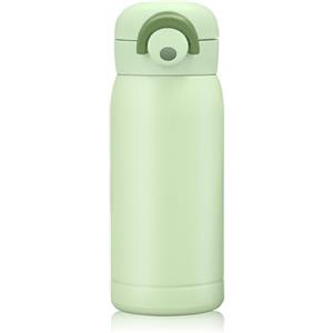 Boziee 350ML/200ML piccola bottiglia thermos in acciaio inox, senza BPA, bottiglia sottovuoto portatile per bevande calde e fredde (verde, 350ML)