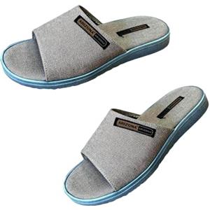 Patrizia Azzi Arizona Uomo Ciabatte Estive Made in Italy Puro Cotone aperte Antiscivolo Plantare in Cotone Memory (Fumo, Sistema Taglie Calzature EU, Adulto, Uomo, Numero, Media, 43)