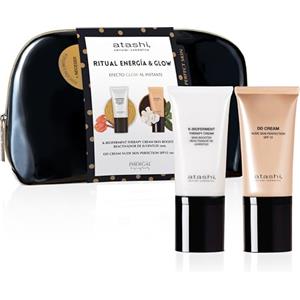 Atashi | Forziere di bellezza rituale energia & glow | K-Bioferment Therapy Cream + DD Cream tono medio SPF15 | Pelle sana, rinforzata, idratata e luminosa, 50 ml + 50 ml