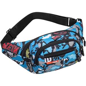 ZHjuju Marsupio Ragazzo,Borsa a Banana Camouflage Adolescente Piccola Banana Marsupio Outdoor Waterproof Marsupi Sportivi Campeggi per Passeggiate Quotidiane Corsa Jogging Escursionismo Ciclismo