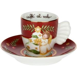 THUN - Tazzina Caffè Espresso Special Edition in Porcellana, Linea Desideri di Natale, Ø 6.5 cm, Capacità 110 ml