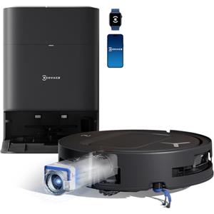 ECOVACS DEEBOT T80 OMNI Robot Aspirapolvere Lavapavimenti, 18.000 Pa, Spazzola OZMO ROLLER, ZeroTangle 3.0, Lavaggio Mocio con Acqua Calda a 40-75 °C, Asciugatura ad Aria Calda, Nero