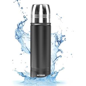 OUTDOUSE Borraccia Termica, Borraccia in Acciaio Inox d'Acqua 100% Impermeabile da 750ml, 500ml, 350ml, Termos Caffè, Senza BPA, Bottiglie isolate per Sport ed Esterni (350ml)
