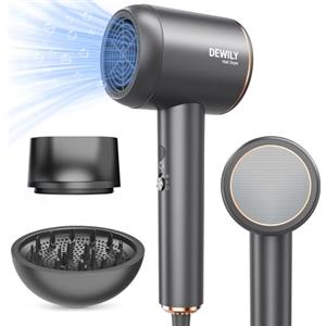 DEWILY Phon Capelli Professionale 1800W Asciugacapelli, Phon con Diffusore e Concentratore, 4 Livelli di Riscaldamento e 2 di Ventola, Potente Hair Dryer Piccolo per Viaggi e Saloni Domestici