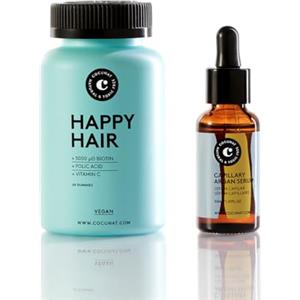 COCUNAT - Happy Hair + Siero Capillare - Vitamine per i capelli + Olio Riparatore Naturale - Combinazione per Proteggere e Rinforzare i Capelli