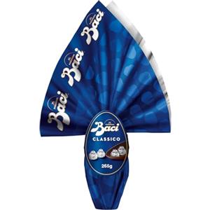 BACI PERUGINA Uovo di Pasqua 2025 Cioccolato Fondente Extra con Sorpresa e 4 Cioccolatini 265g