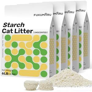 FUKUMARU Lettiera per Gatti Agglomerante 10,8 kg, Amido Misto Tofu, Ottima Aggregazione, Ingredienti Naturali a Base Vegetale,Antiaderente, Poco Polvere, Controllo Odori 24/7,Profumo Leggero al Limone