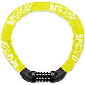 SPGOOD Lucchetto Bici Catena Bicicletta (14 Colori) Antifurto a Combinazione a 5 Cifre, per Bicicletta, Moto, Porta, cancello, Recinzione(Giallo)