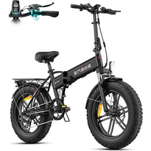 ENGWE Bici Elettrica Pieghevole, Bicicletta Elettrica da 48V 13Ah Batteria Rimovibile, Autonomia di 50-120 km E-bike，20×4.0 Fat Tire 7 Velocità ebike da per Ogni Terreno (Nero)