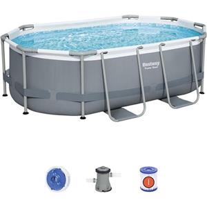 Bestway 5614A Set Piscina Fuori Terra Power Steel Ovale da 305x200x84 cm