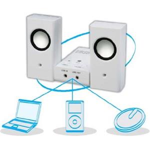 Media Express Xmedia Speaker Casse Amplificate e Portatili per Apple iPhone/iPod/iPod Nano/Tutti i Player MP3 e Computer, Bianco