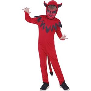 Rubie's Rubies Costume diavolo per bambini e ragazze, con coda e cappuccio attaccata, licenza ufficiale, demoni, diavoli per Halloween, Carnevale e feste