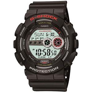Casio Orologio Quarzo Uomo, misura cassa 51.00mm con quadrante LCD Digitale e cinturino Nero in Rubber Strap GD-100-1AER