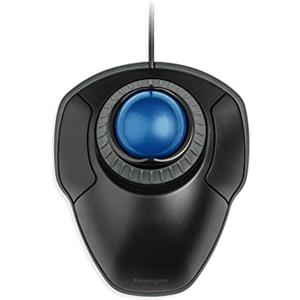 Kensington K72337EU Mouse Orbit, Mouse Cablato con Trackball, per PC, Mac e Windows, Rotella di Scorrimento, Design Ambidestro, Tracciamento Ottico, Blu, 40 mm