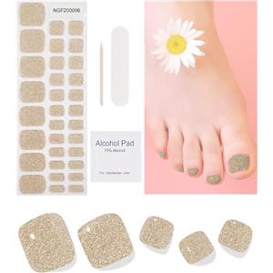DUKASOU Smalto Adesivo per Unghie Piedi - 32 Pezzi Unghie Gel Adesive UV Full Wraps Unghie Adesivi Decalcomanie Autoadesive Gel Nail Stickers Durata Toenails