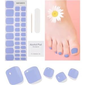 DUKASOU Smalto Adesivo per Unghie Piedi - 32 Pezzi Unghie Gel Adesive UV Full Wraps Unghie Adesivi Decalcomanie Autoadesive Gel Nail Stickers Durata Toenails