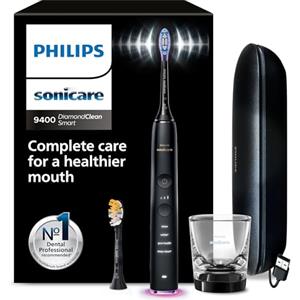 Philips Sonicare DiamondClean Smart 9400 spazzolino elettrico, spazzolino sonico con app, sensore di pressione, rilevamento della testina, nero, modello HX9917/89