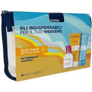 Bioderma Travel Kit Summer Holidays 2025 - Kit Cosmetico Essenziale con Sensibio H2O, Latte Solare SPF50 e Gel-Crema Doposole