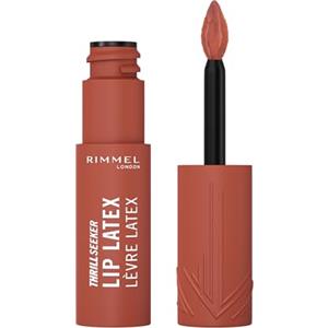 Rimmel London, Thrill Seeker Lip Latex, 250 Honey-Bun, Rossetto liquido, Lucidalabbra, Colore labbra, Rossetto con acido ialuronico, Morbidezza e lucentezza, Idratazione, Vitamina E, Aloe Vera, 6 ml