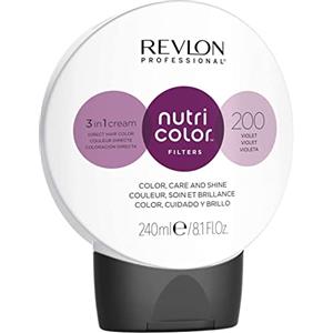 Revlon Professional Nutri Color Filters, Maschera Per Capelli Colorante 3 In 1, Colore, Trattamento E Luminosità Intensi (240ml), 200 Viola