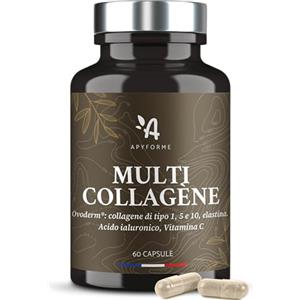 Apyforme - Collagene Idrolizzato e Acido Ialuronico - 3 Brevetti, 16 Studi Clinici - 2 Mesi di Cura - 60 Capsule - Integratore Multi Collagene