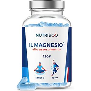 NUTRI & CO Magnesio Bisglicinato Malato e Liposoma + Vitamina B6 - Alto Contenuto 300mg/giorno Alto Assorbimento Superiore al Magnesio Marino - Stanchezza e Stress - 120 capsule Prodotto in Francia