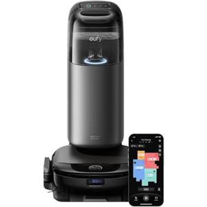 eufy S1 Pro robot aspirapolvere lavapavimenti con mappatura, Always Clean Mop, aspirazione a 8.000 Pa, evitamento degli ostacoli, mappatura multistadio, lavaggio dei bordi, controllo LCD