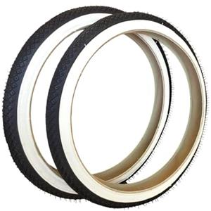 MADICKS 2 COPERTONI 20 X 1.75 (47-406) PNEUMATICO PER BICICLETTA STRADALE BIANCO/NERO IN GOMMA X BICI SCATTO FISSO TREKKING CITYBIKE OLANDA GRAZIELLA PASSEGGIO BIANCO NERI FASCIA BIANCA(COPPIA COPERTONI)