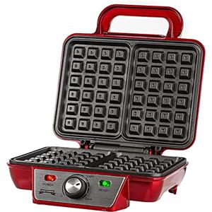 Gadgy ® piastra per Waffle alla Belga | Superficie Antiaderente | 2 Piastre da 23x16,8 cm | Piastra per Waffle 1000 W | Temperatura Regolabile e Indicatori LED | Per Feste e Dessert