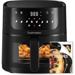 HAIMEEC Friggitrice ad aria 4L, 8 preimpostazioni air fryer, Funzione Shake e Grill, Temperatura e timer regolabili, Schermo Tattile Digitale, 78 Ricette, Componenti Antiaderenti, Facile da Pulire