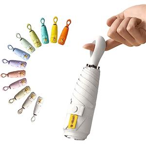 erised's bifrost Mini ombrello da viaggio con manico ad anello, strato di rivestimento in tessuto, blocco/anti UPF 50, protezione UV 99,9%, compatto e pieghevole, ombrello da borsa/leggero, piccolo e portatile, zaino