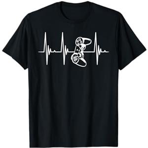 Gaming Gamer regalo Lifeline Video Game Gamer Hearbeat Controller regalo per Nerd Multiplayer Gaming Maglietta