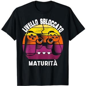 Studenti Stressati Regalo Gamer Divertente Livello Diploma Maturità Controller Maglietta