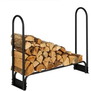 Relaxdays Scaffale Portalegna, per Ceppi da 25 cm, Porta Legna da Ardere Interni ed Esterni, 90x110x29 cm, Ferro Nero