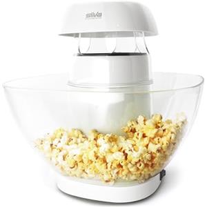 Silva Schneider Macchina per popcorn ad aria calda PM 440, 1200 W, senza grassi in 2 min., incl. ciotola da 4,5 l, spegnimento automatico, interruttore on/off, antiscivolo, bianco