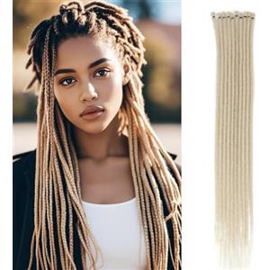 Lufdegim Extension dreadlocks 24 pollici, capelli sintetici da intrecciare, parrucca sintetica fatta a mano, dreadlocks, reggae crochet trecciato dread extensions, extension per capelli da donna