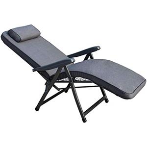 milani home MilaniHome.it - Poltrona A Sdraio Imbottita Reclinabile Cuscino Poggiatesta Imbottito Alta Densità, Adatta A Giardino, Portico, Piscina E Relax Con Poggiapiedi Automatico