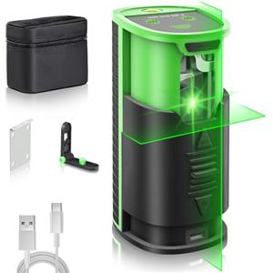 ZHJAN Livello laser ricaricabile, porta di ricarica di tipo C, batteria agli ioni di litio da 1000 mAh, base magnetica a 360°, modalità autolivellante e manuale, linea orizzontale e verticale, per