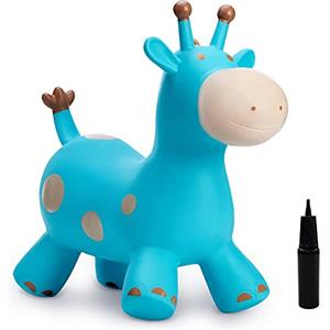 U&C Planet Planet Animal Hopper per bambino, Giraffa cavalcabile, cavallino gonfiabile e saltellante, Giocattolo regalo