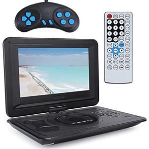 Goshyda Lettore DVD Portatile da 13,9 Pollici, Lettore DVD VCD Mobile con Schermo Girevole a 270 Gradi con Telecomando e Maniglia, TV/FM/USB/funzione di Gioco, Supporto AVI/EVD/DVD/SVCD/VCD/CD/CD-R/RW(EU)
