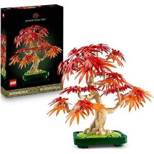 LEGO Botanicals Bonsai di Acero Rosso Giapponese - Set di Piante Artificiali con Foglie Rosse e Arancio Finte e Vaso Costruibile - Regalo per Adulti Amanti del Fai da Te - 10348