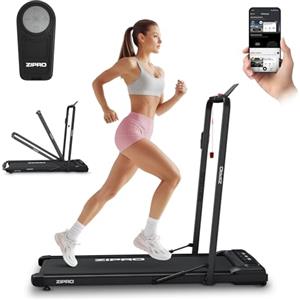 ZIPRO Newlite Tapis Roulant Elettrico Pieghevole, Due Modalità di Allenamento, Design Salvaspazio FlatFold, Velocità 1-10 km/h, Portata fino a 110 kg, Ammortizzazione, Display LED