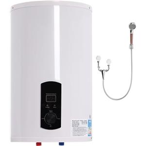OUBUBY Caldaia elettrica per acqua calda da 50 l, 2000 W, 220 V, da appendere alla parete, a risparmio energetico, scaldabagno, contenitore interno smaltato, schermo LED (50 l)
