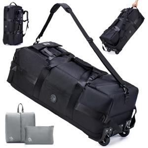SUCIKORIO Borsone da Viaggio Con Ruote, Impermeabile 3 In 1 Zaino da Viaggio Aereo Bagaglio a Mano con Organizer Viaggio Grande 80L XL Borsa da Viaggio Unisex Weekender per Aereo, Viaggi, Palestra