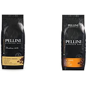 Pellini Caffè in grani Espresso Gusto Bar N. 3 gran Aroma, 1 Confezione da 1 kg & Caffè in grani Pellini Espresso Bar N.82 Vivace, 1 kg