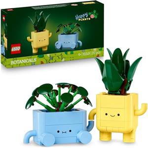 LEGO Botanicals Piantine Felici Giocattolo - Kit di Arti e Mestieri con 2 Piante Artificiali, 2 Vasi di Fiori Colorati e Facce Intercambiabili - Regali per Bambine da 9 Anni Fan della Natura - 10349