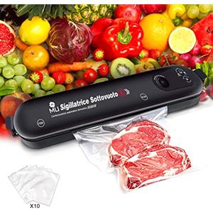 m MU Macchina Sottovuoto Alimenti, m MU 2 in 1 Sigillatore Sottovuoto per Alimenti Automatica Portatile, per Alimenti Freschi sia Secchi che Umidi,Professionale Macchina per Sottovuoto con 10 Sacchetti