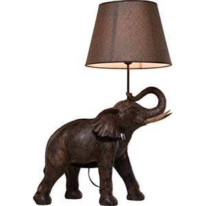 Kare Design lampada da tavolo Elephant Safari, marrone, 74cm, abat jour, lampadina da commó, luce atmosferica indiretta, elefante, stile safari, lampadine E27 non incluse, 74x53x33cm (A/L/P)