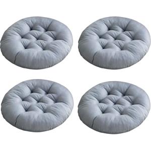 kuyouqi Confezione da 4 cuscini rotondi per sedia, 38 x 38 cm, traspiranti, morbidi, per cucina, sala da pranzo, giardino, soggiorno, camera da letto, pavimento (grigio)